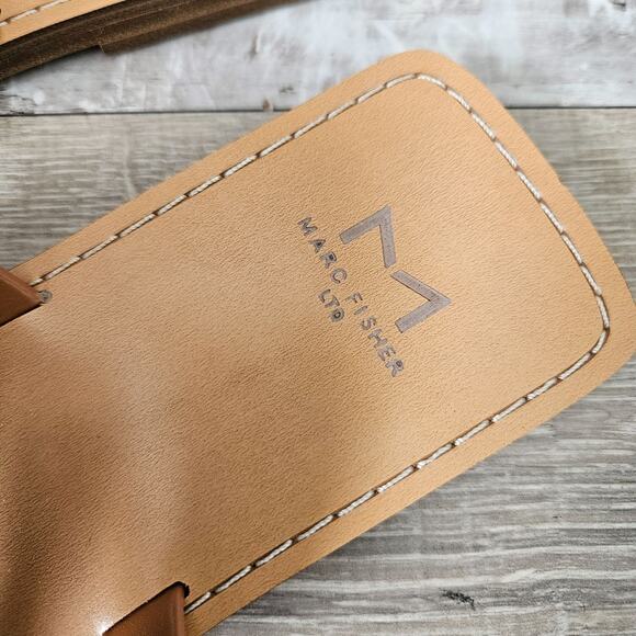 Marc Fisher Ltd Ml Kimiko Womens Leather Natural Flat Slide Sandals Size 8.5M - Picture 8 of 13